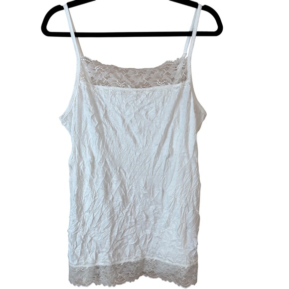 Maurices Tops - SALE Maurices White Lace Trim Spaghetti Strap Camisole Tank Top Womens Size‎ 1
